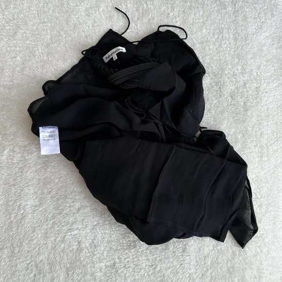Reformation Kourtney Dress | Black 🎉SALE🎀 NEW - Picture 9 of 13